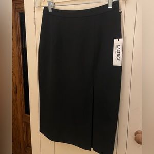 NWT L’Agence Black Side Slit Pencil Skirt SZ 6